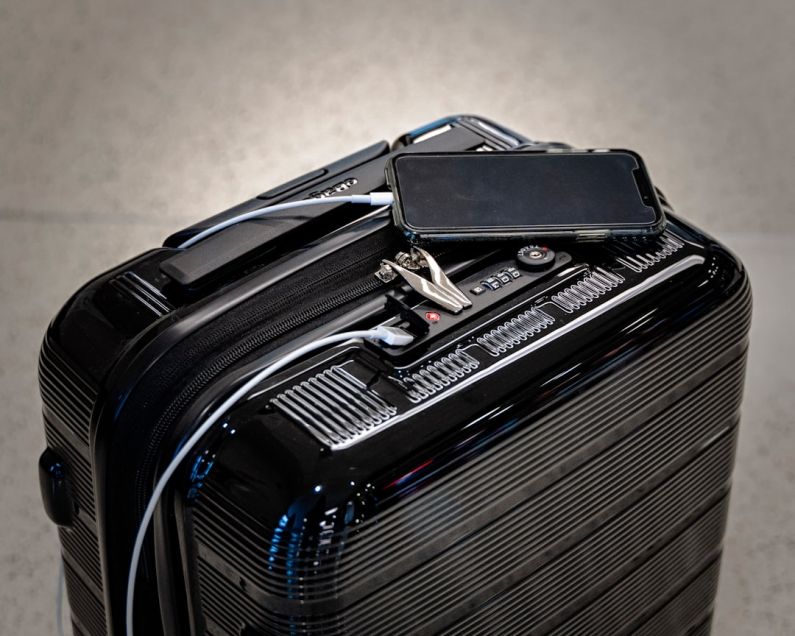 Suitcase Belongings - black and gray luggage bag