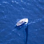Sailboat Types - aerial view of boat sailing on blue ocean