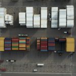 Yacht Maintenance - aerial photography of multicolored trailers