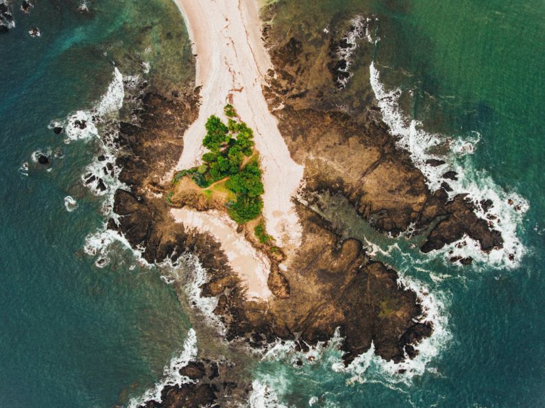 South Pacific Island - aerial view photography of island