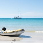 Whitsundays Beach - white raft on shore